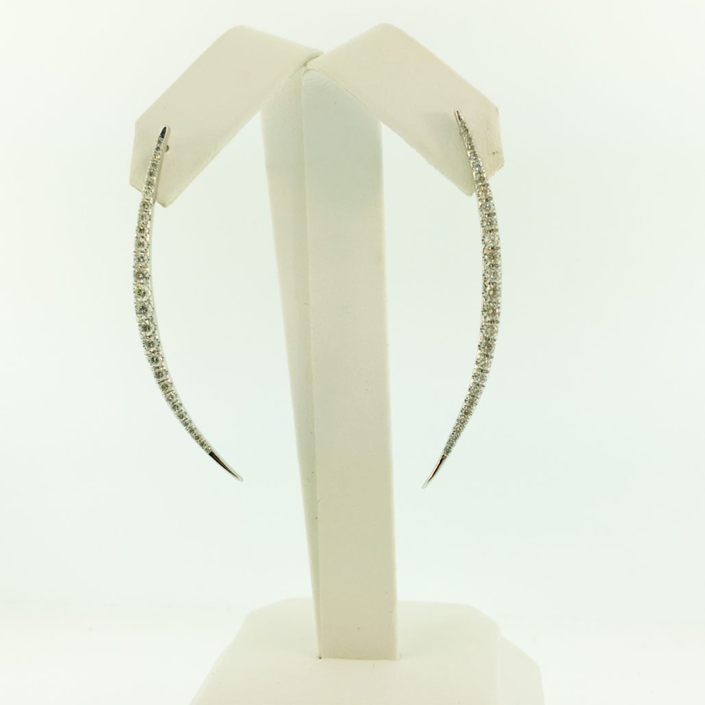 fine jewelry, diamonds, crescent shape, dangle