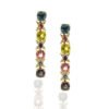 Sapphires, Multi-colored sapphire, heat-treated sapphire, earrings, dangling, diamonds, friction backs, 18k rose gold
