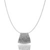 18 K White Gold, Diamond Encrusted Pendant, Purse Shaped, Natural Round Diamond, GIA Rated, Gift, Unique