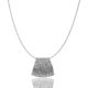 18 K White Gold, Diamond Encrusted Pendant, Purse Shaped, Natural Round Diamond, GIA Rated, Gift, Unique