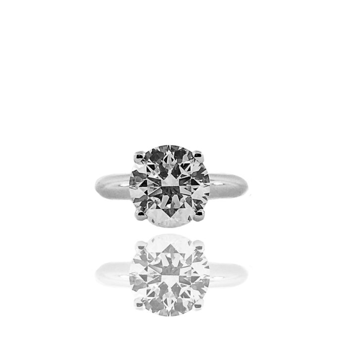 7378-11 Feature 2 Diamond, Platinum, Solitaire, Custom Engagement Ring, 4 Prong, Knife Edge