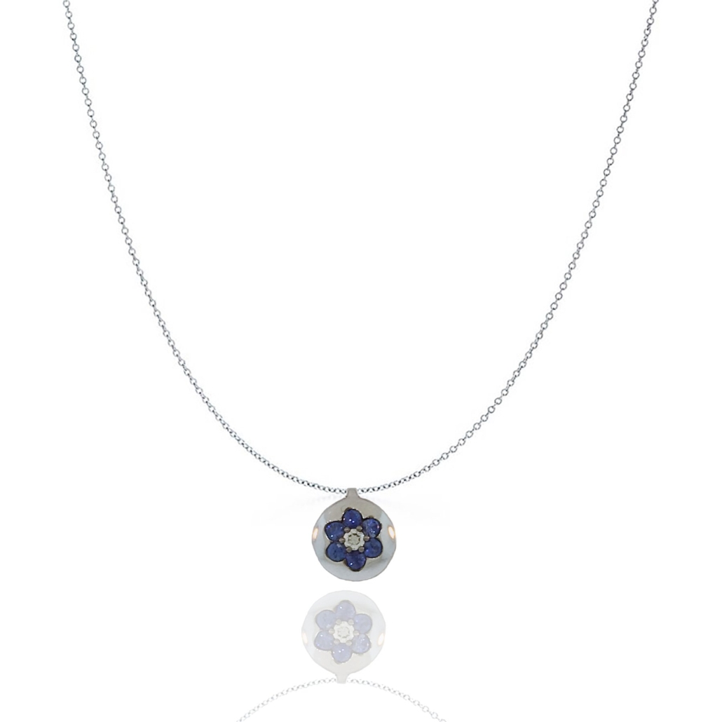 18k Blue Sapphire Blossom Pendant 1126-23