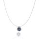 Sapphire, Diamond, Pendant, Diamond, Flower, White Gold