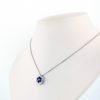 Sapphire, Diamond, Pendant, Diamond, Flower, White Gold