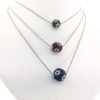 Emerald, Diamond, Ball, Pendant, Diamond Flower, Herringbone Chain