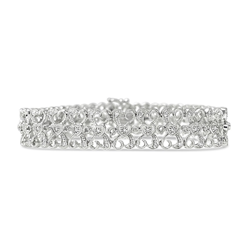 Diamond Filigree Heart Bracelet 1556-52