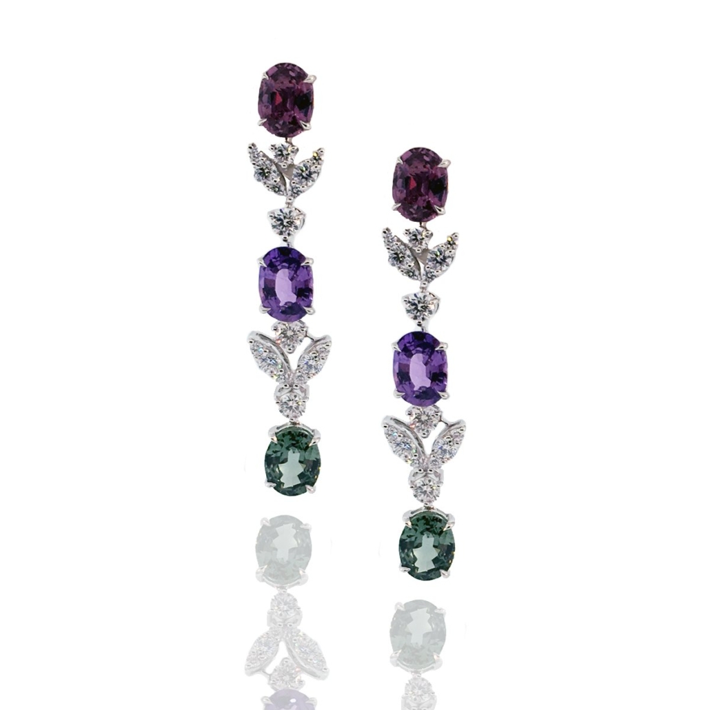 Dangling Sapphires With Diamonds 1141-24