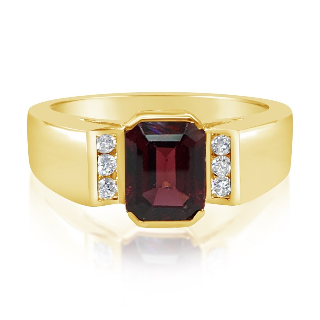 “Florance… 14k Garnet And Diamonds Engagment Ring 1136-11