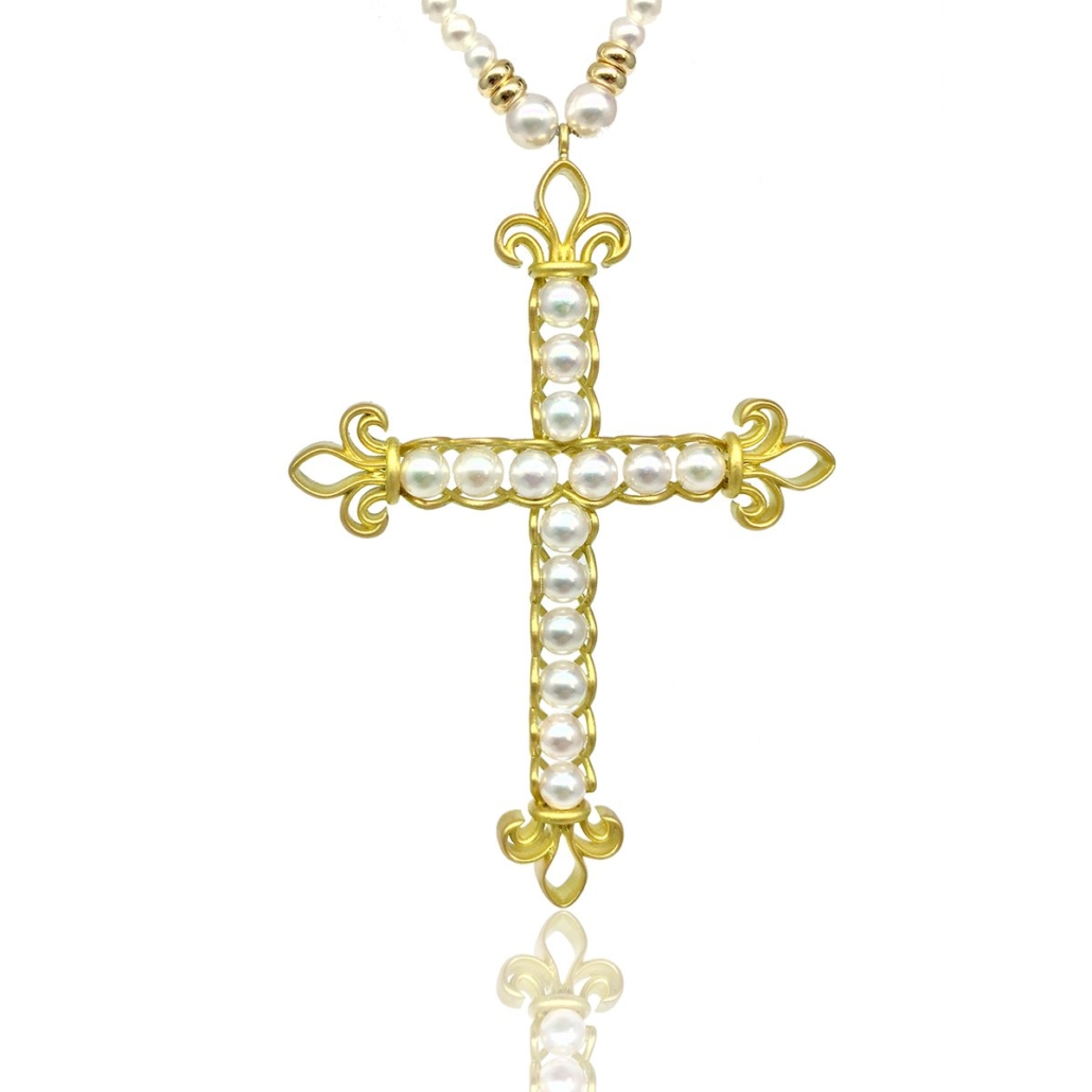 Fleur Dis Lis Pearl Cross 1149-43 7405