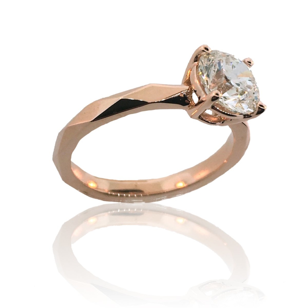 Victoria Rose… 14k Rose Gold Solitaire Diamond Ring 1158-11 7412