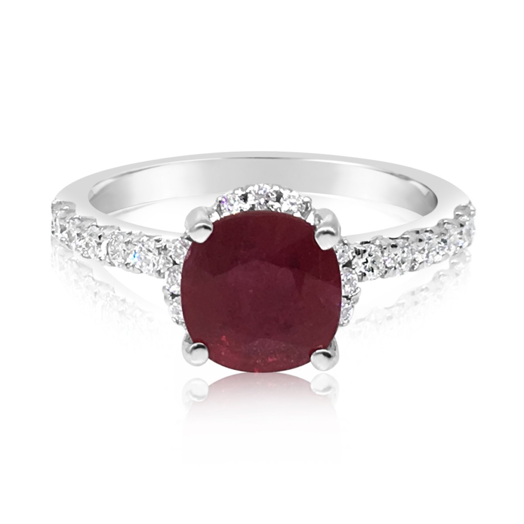 Lovely Lee-Lee, A Halo Ruby and Diamond Engagement Ring 1023-11