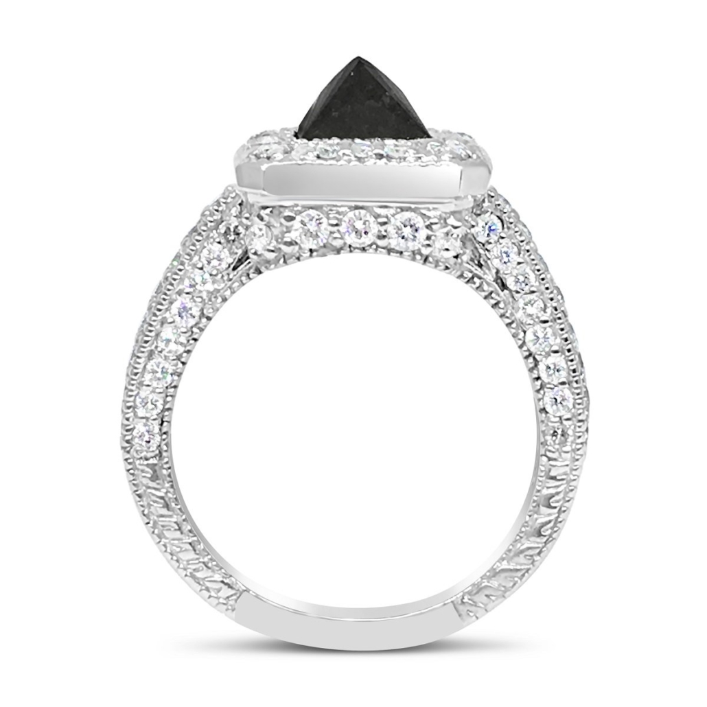 Brilliance, Intensified! A Reverse Black Diamond in Platinum 1026-13 7428