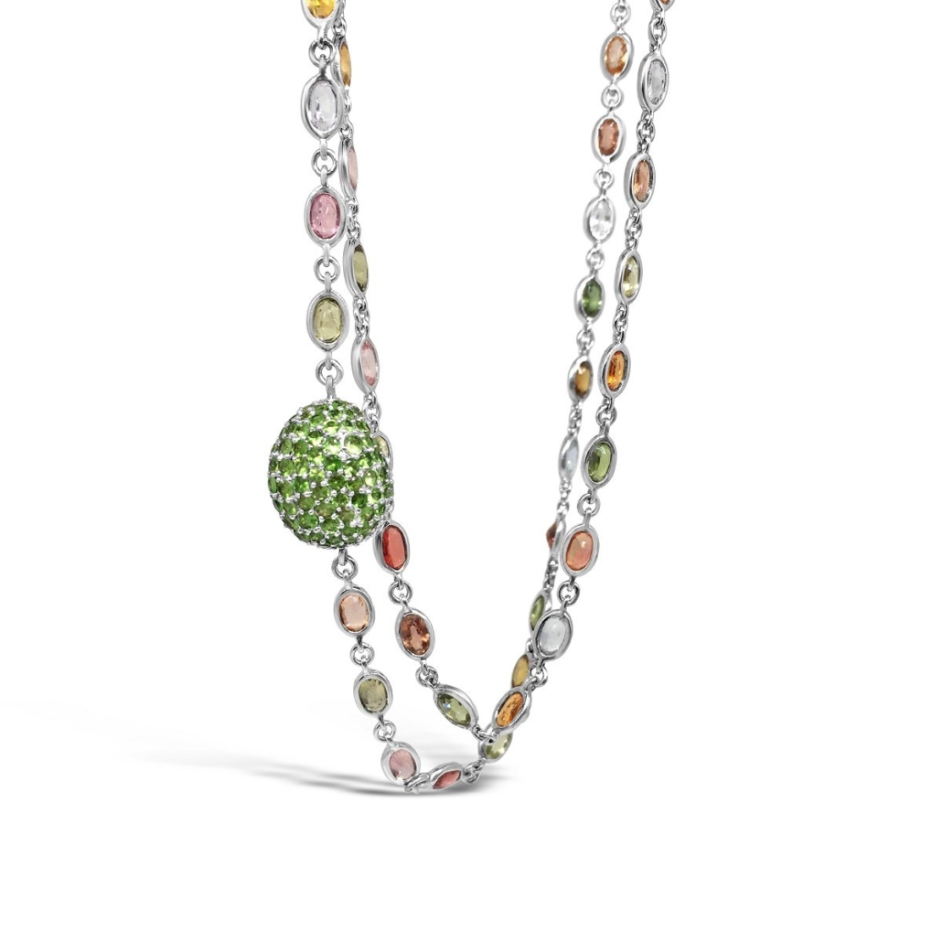 A Tranquil Treasure… multi colored sapphire necklace 1027-42-7429
