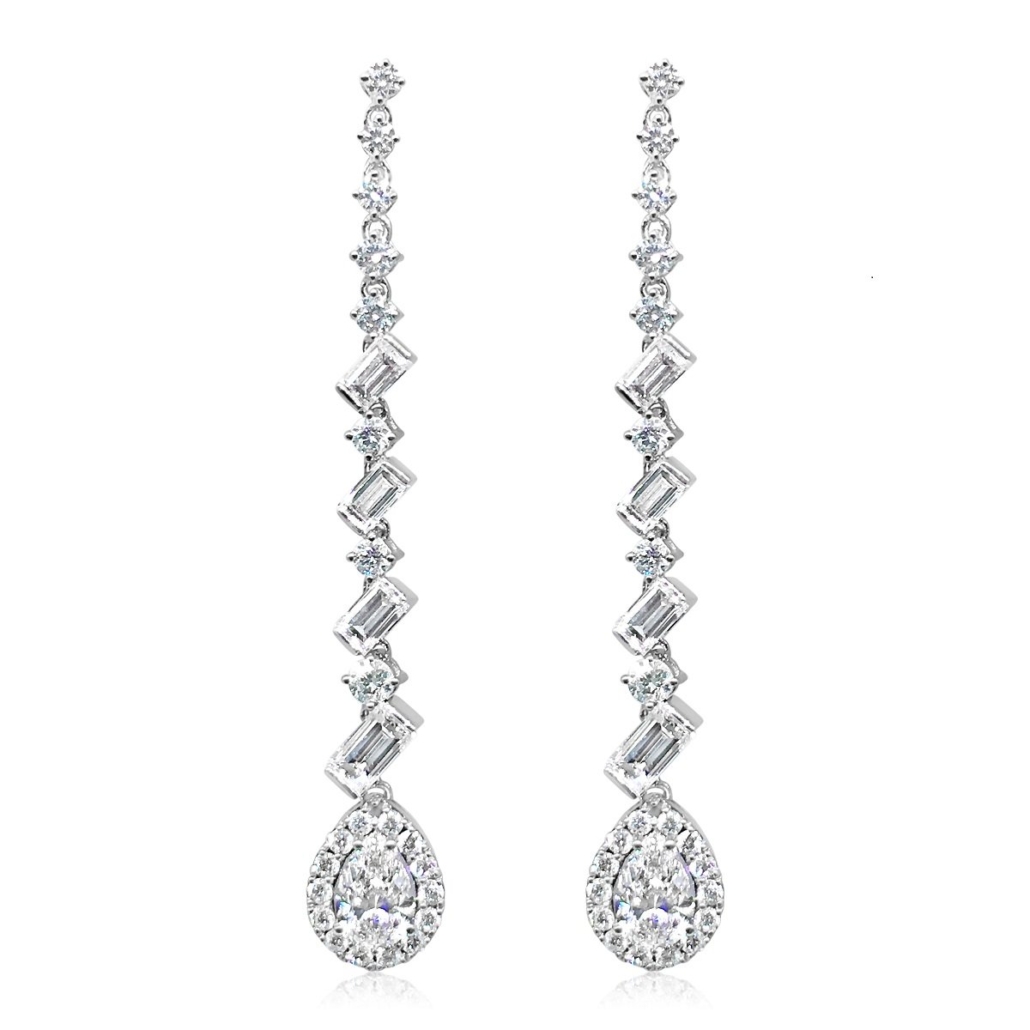 Love Cascades Dangling Diamond Earrings 1050-24