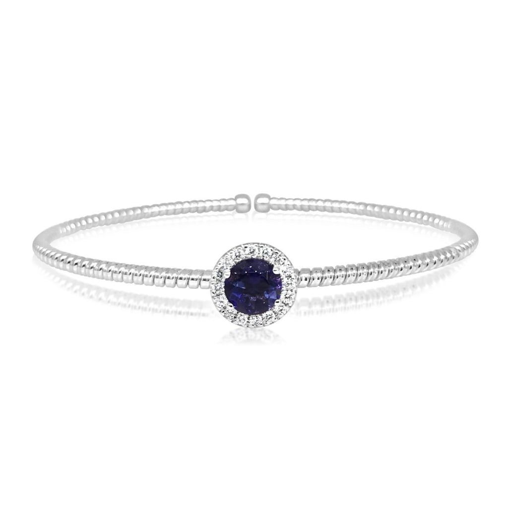 18k White Gold Violet Topaz Petite Cuff 1046-53