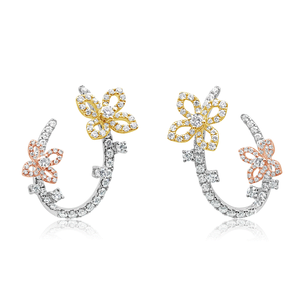Soul Flower Diamond Earrings 1183-24 7478