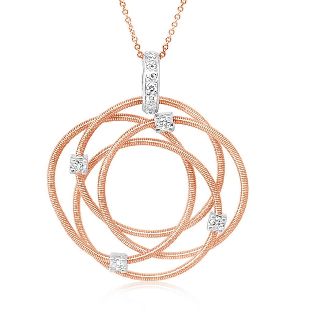 Entwined and Inseparable Rose Gold and Diamond Pendant 1854-32