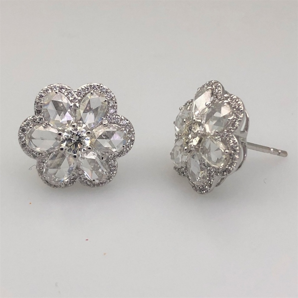 Pansy Diamond Cluster Studs 1208-22 alternate view