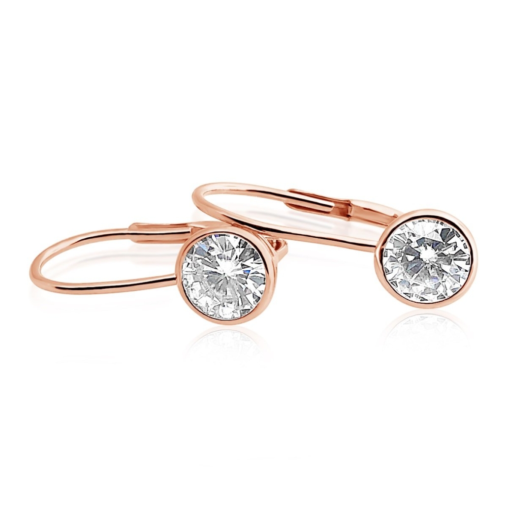 Rose Gold Lever Back Earrings 1197-23 7492