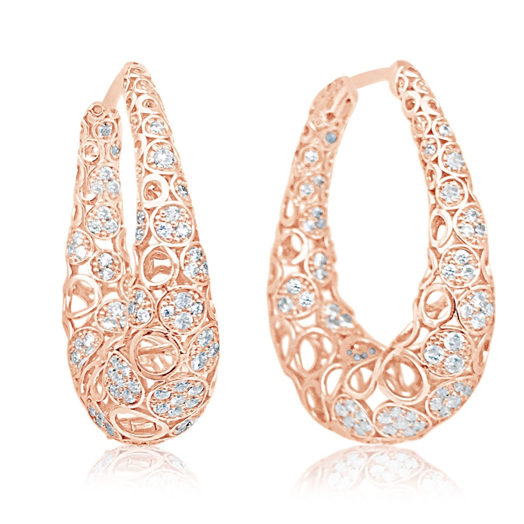 La Gitana Rose Gold and Diamond Hoops 1463-23-7050