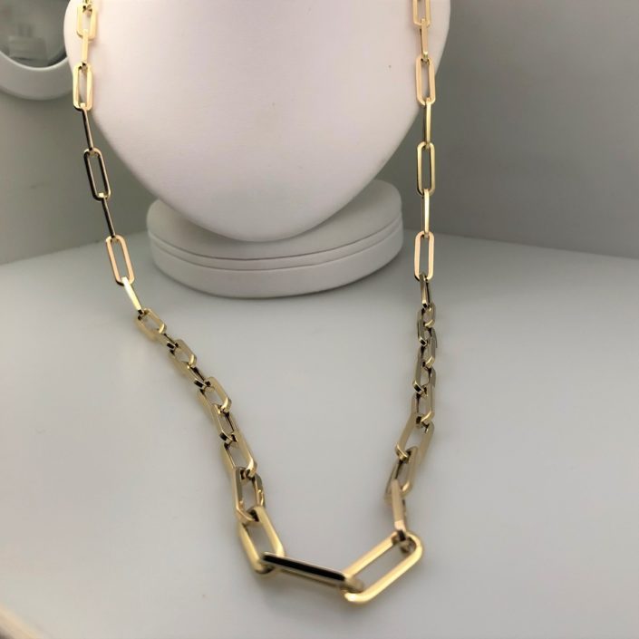 14k Yellow Gold Paperclip Chain 134040 7542 Grants Jewelry