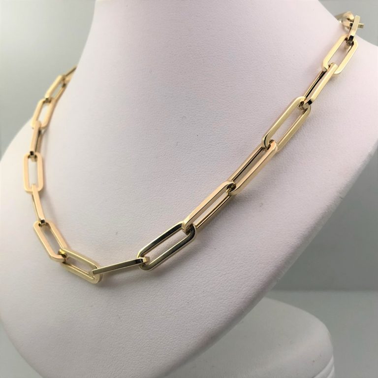 14k Yellow Gold Paperclip Chain 1340-40 7542 | Grants Jewelry