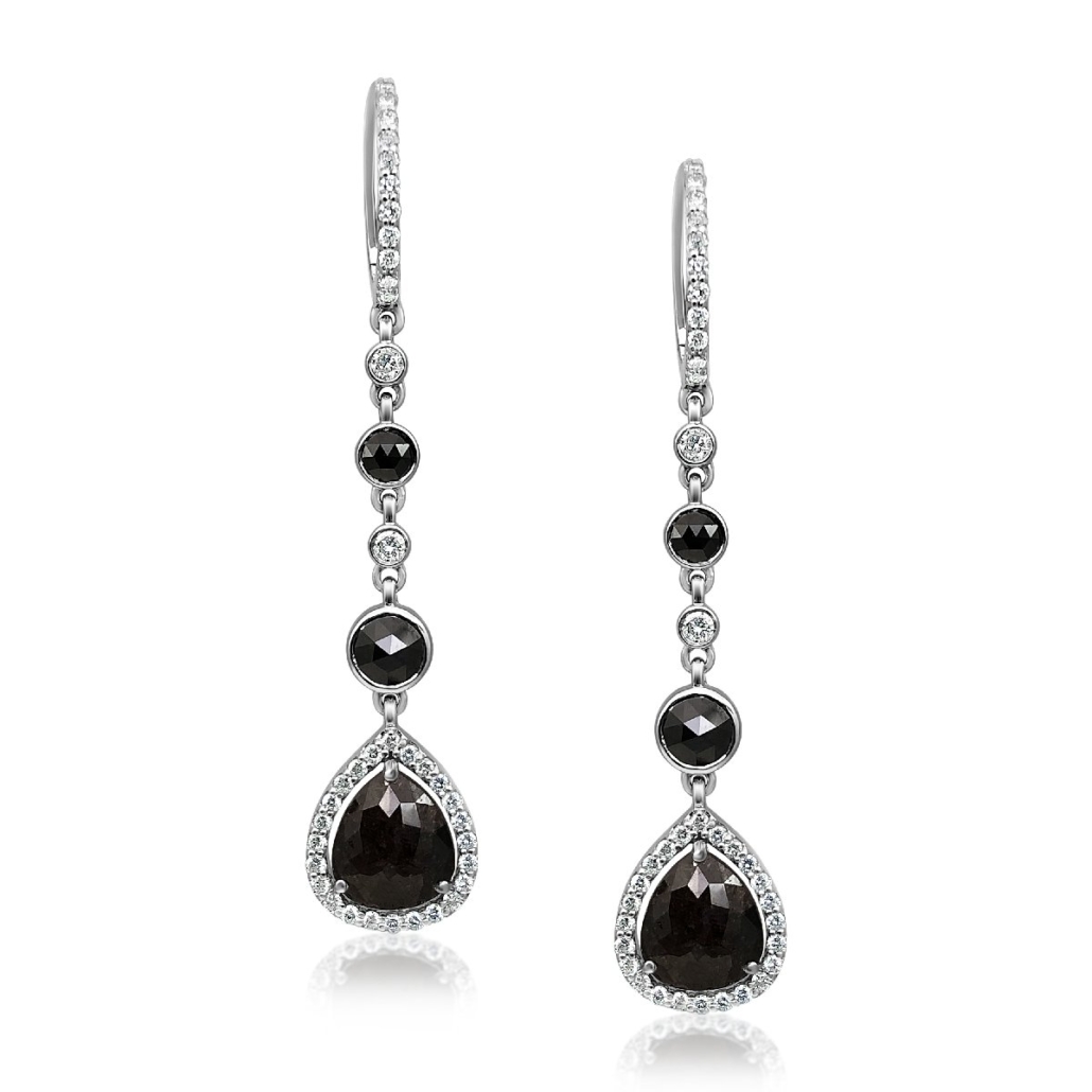 Black and White Drop Earrings 1335-24-7537