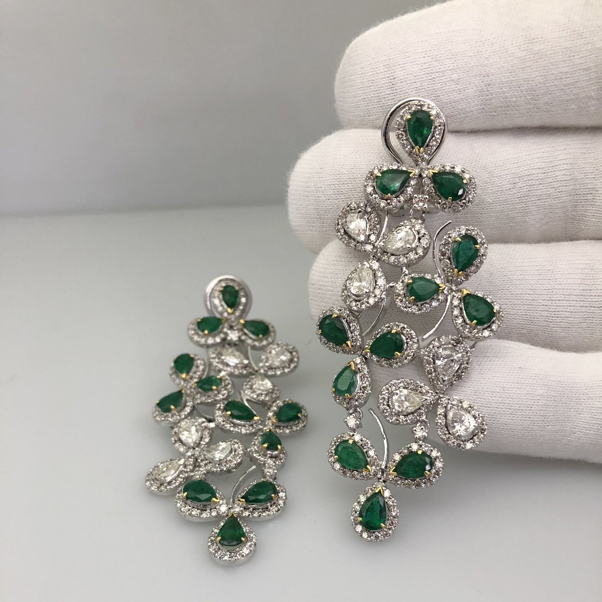 Emerald Crystal Earrings Large Emerald Earrings Emerald Pageant Earrings  Emerald Chandelier Earrings Drop Earrings 033487 