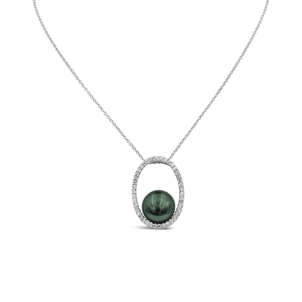 Diamond & Black Pearl Pendant 1534-32