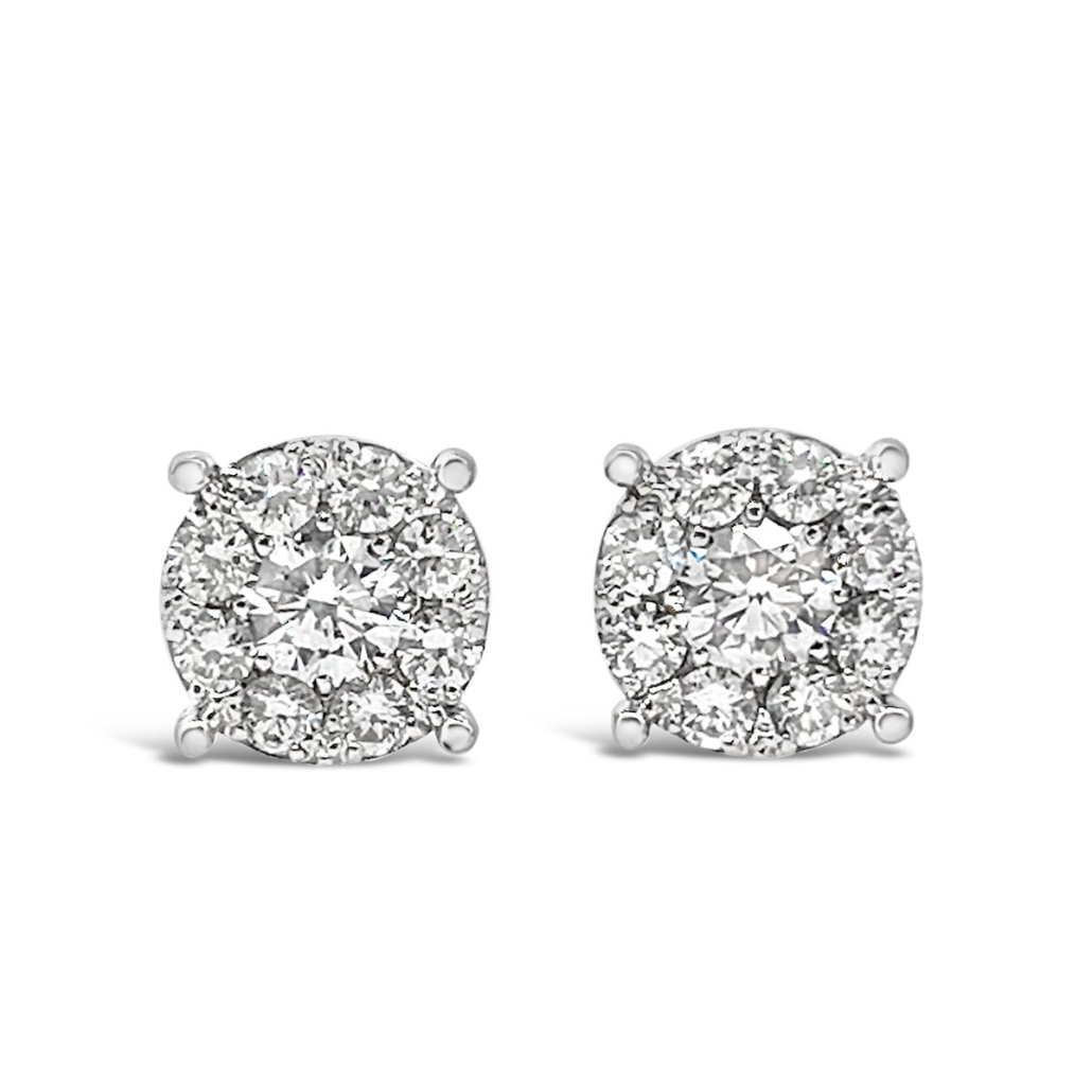 .59 CT TW 14kwg Diamond Cluster Studs 1257-22