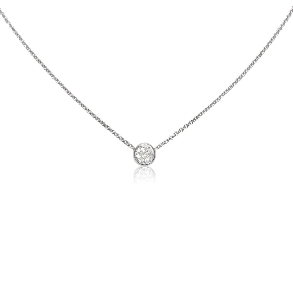 Contemporary White Gold Diamond Solitaire Pendant 1298-31 7641-31
