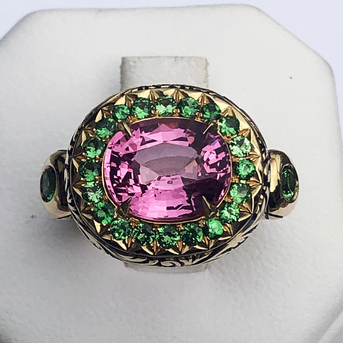 Made to Order Neon Pink Spinel Halo Ring Jedi Spinel Ring rose