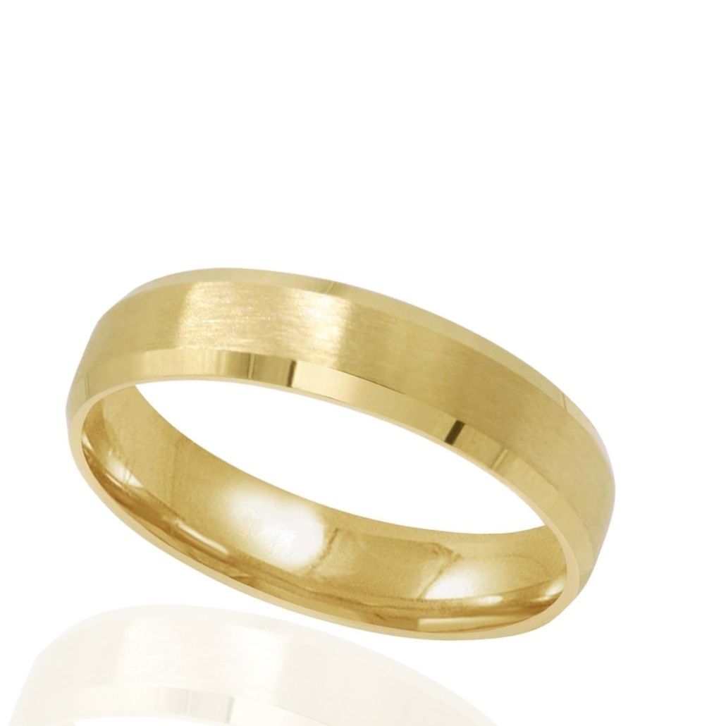 18k Y 5MM Wedding Band With Beveled Edge 1824-12