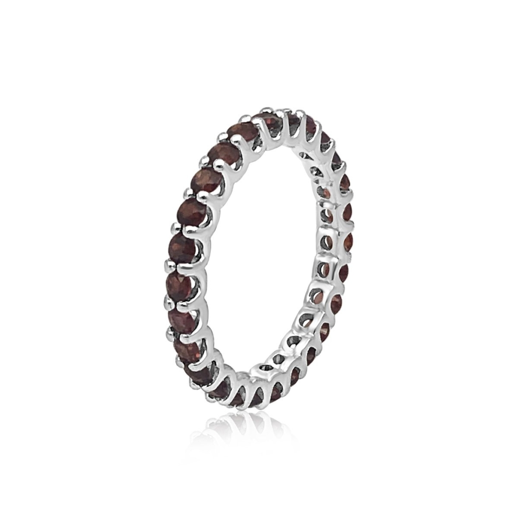 14K White Gold Garnet Eternity Ring 1291-13 / 7634-13