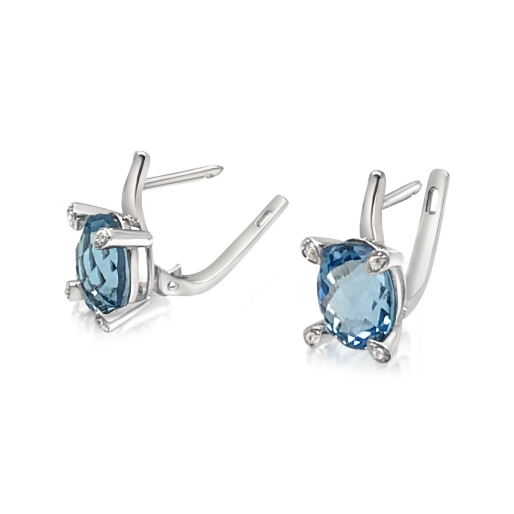Contemporary Blue Topaz Earrings 1316-24
