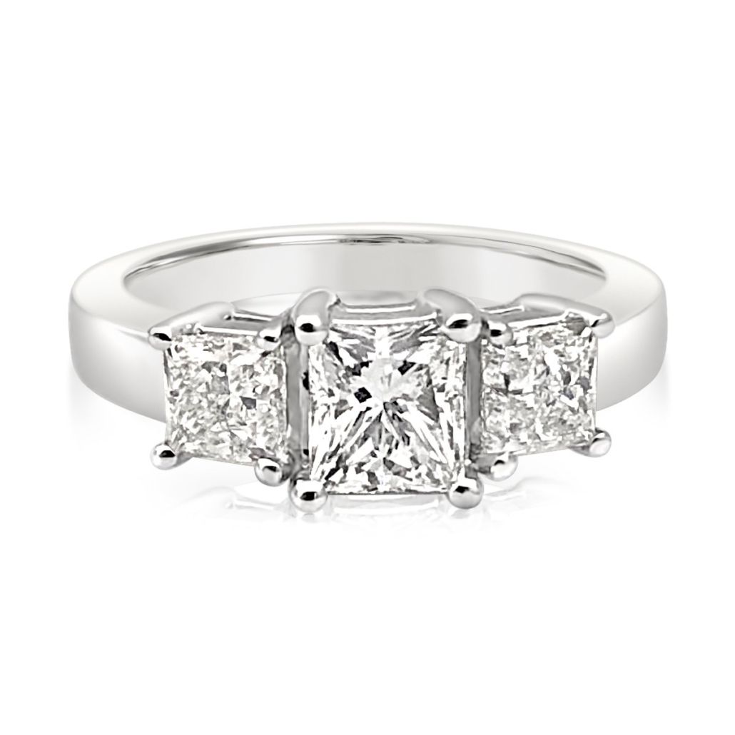 Teri, A Three Stone Princess Cut Engagement Ring; 1219-11 7557