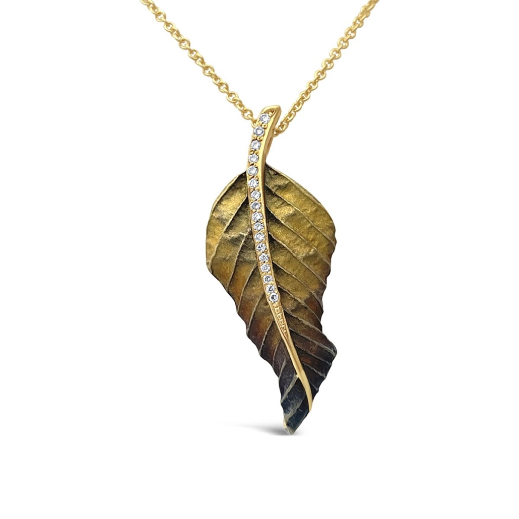 Enamel Leaf Pendant 1844-32