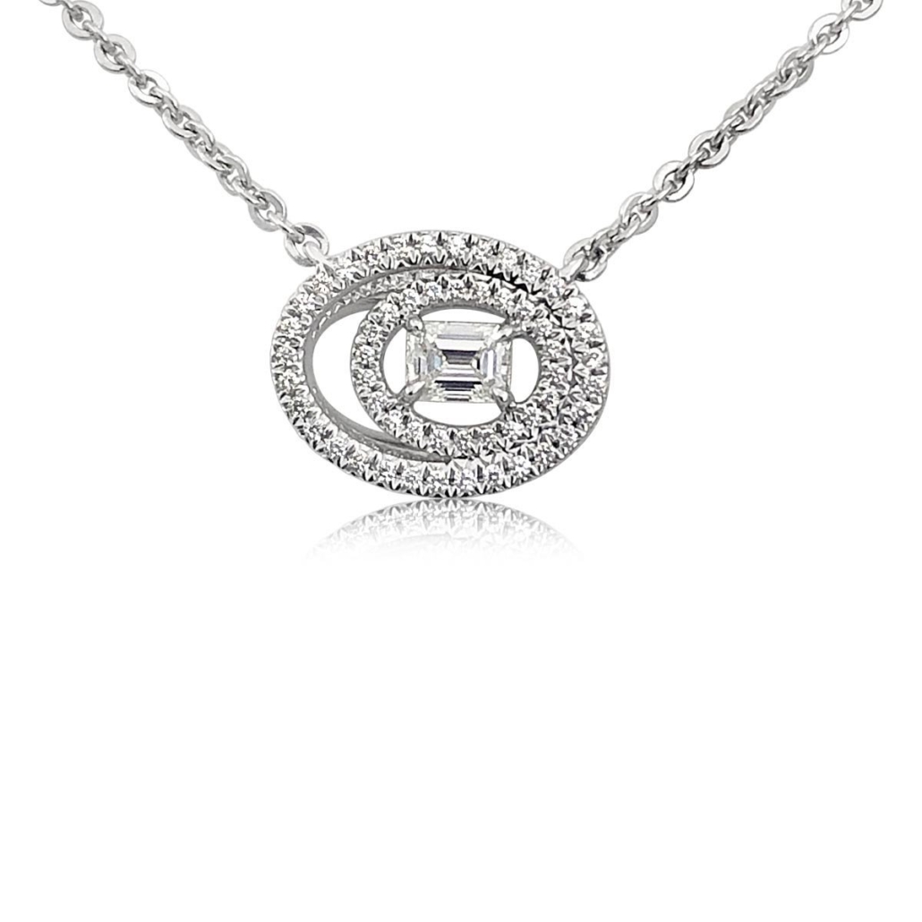 18K White Gold Celestial Necklace 1224-32 7562