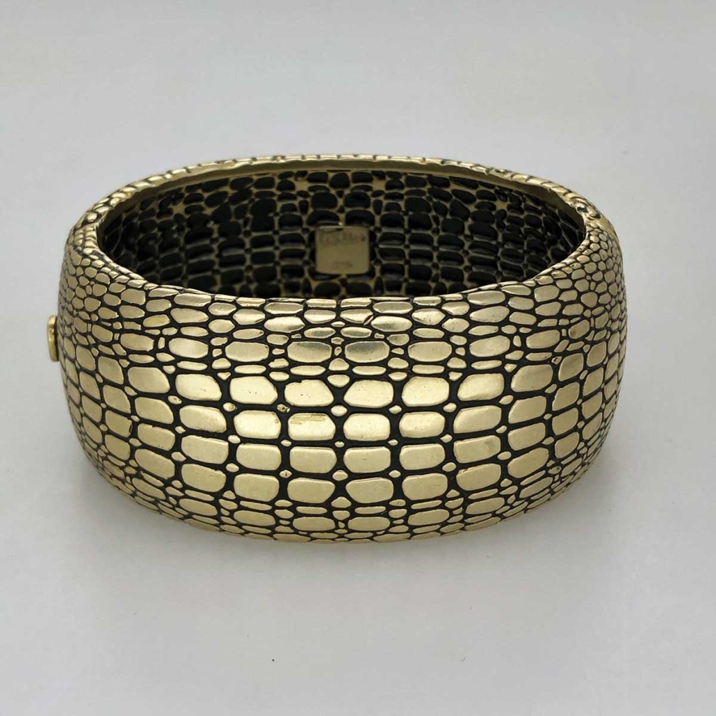 Reptile Yellow Gold Cuff Bracelet 1905-53