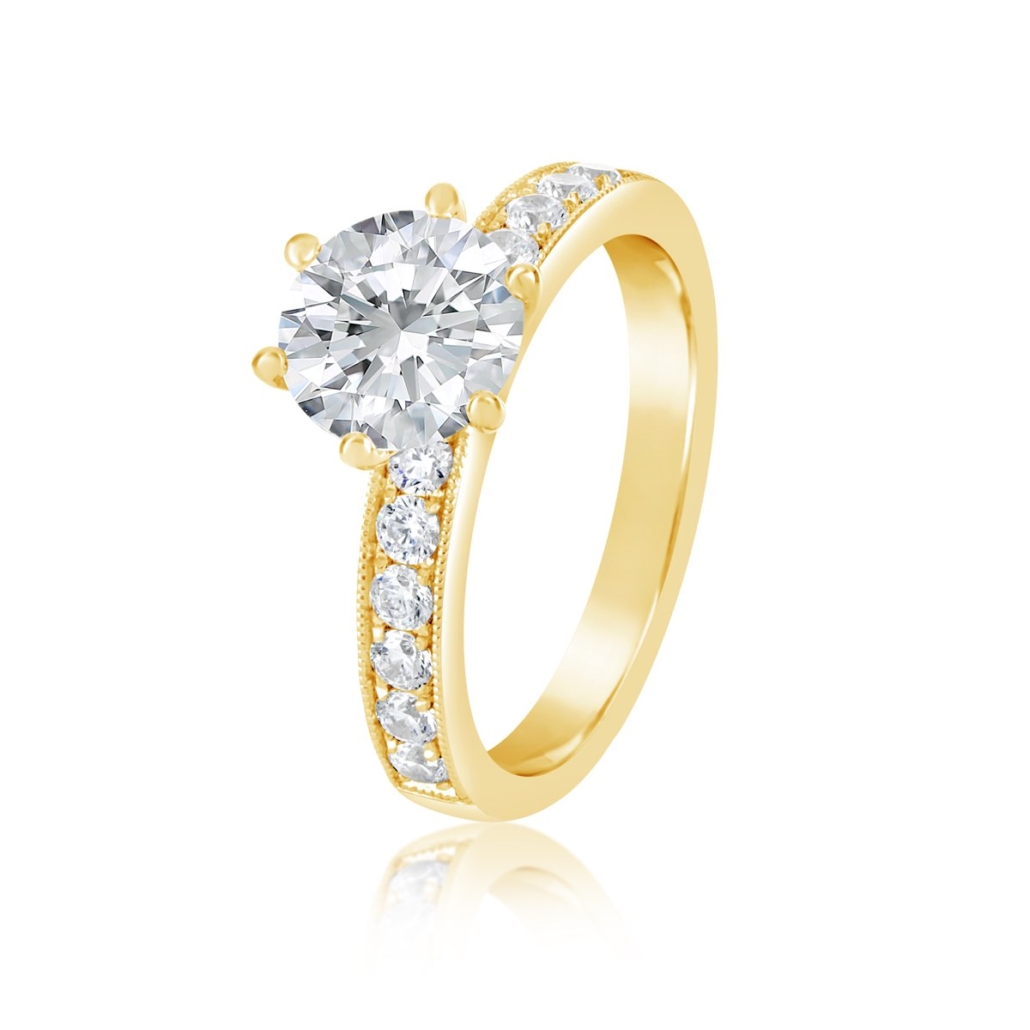 Marguerite, A 14K Yellow Gold Fancy Diamond Engagement Ring, 1207-11 7512