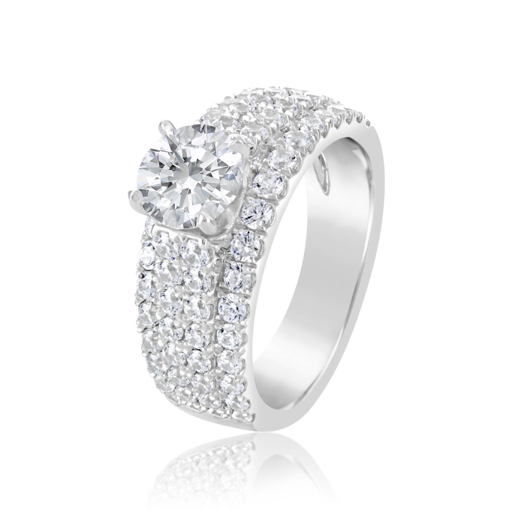 Tabitha, An 18K White Gold 4 Row Diamond Engagement Ring, 1237-11 7576
