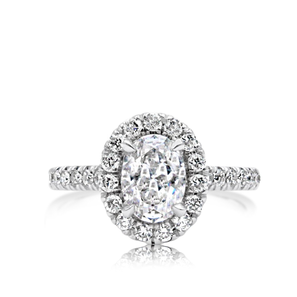Giselle, A 14K White Gold and Oval Diamond Halo Engagement Ring, 1460-11 7187