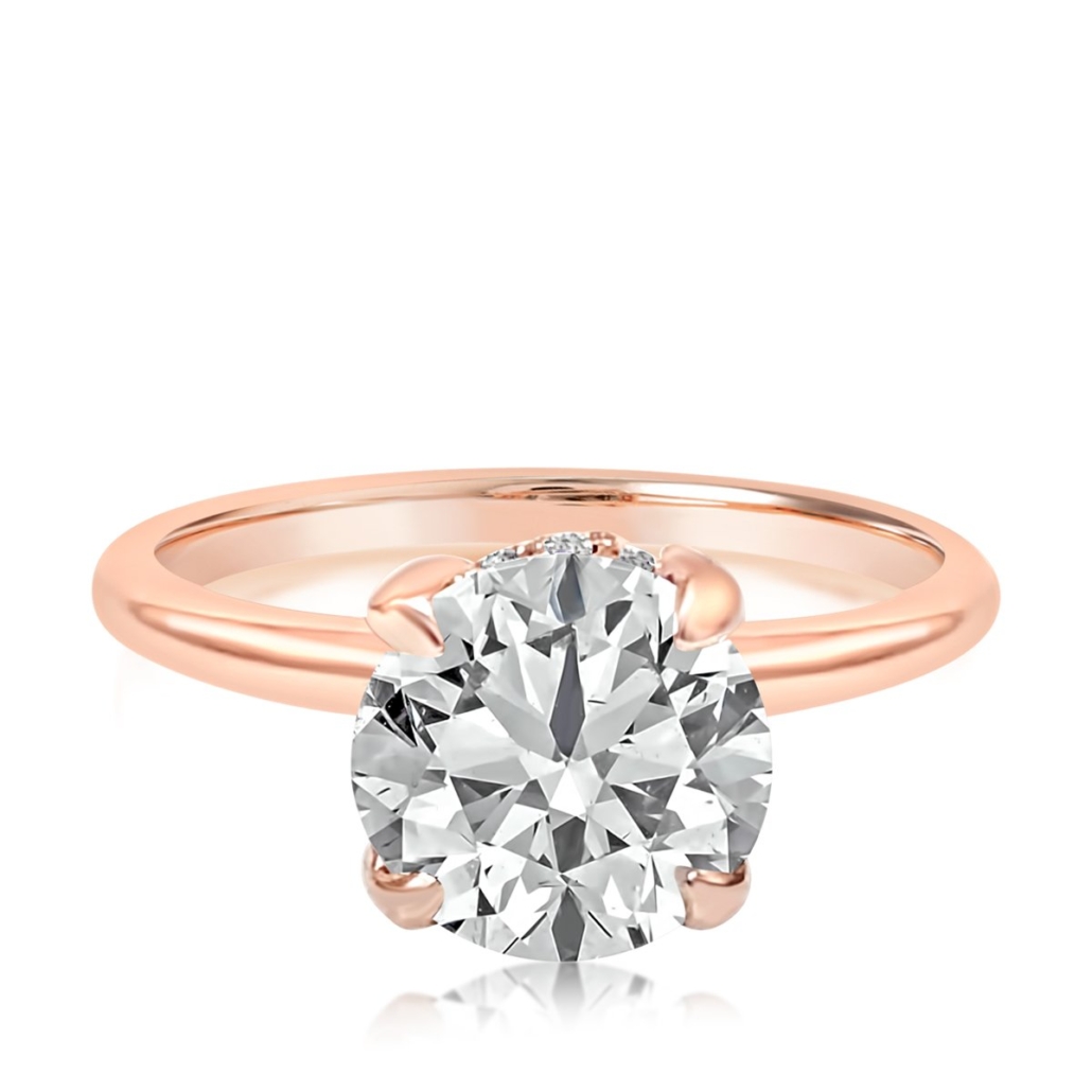Susannah, 14K Pink Gold “Hidden Halo” Engagement Ring, 1857-11