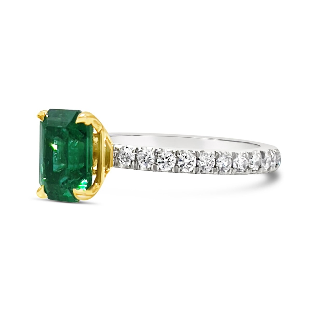 Two Tone Emerald Cocktail Ring 1967-13