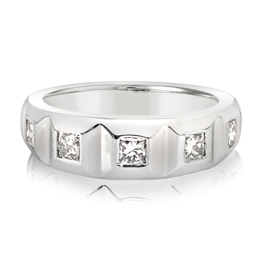 Princess Cut Diamond Wedding Band 1221-12 7559