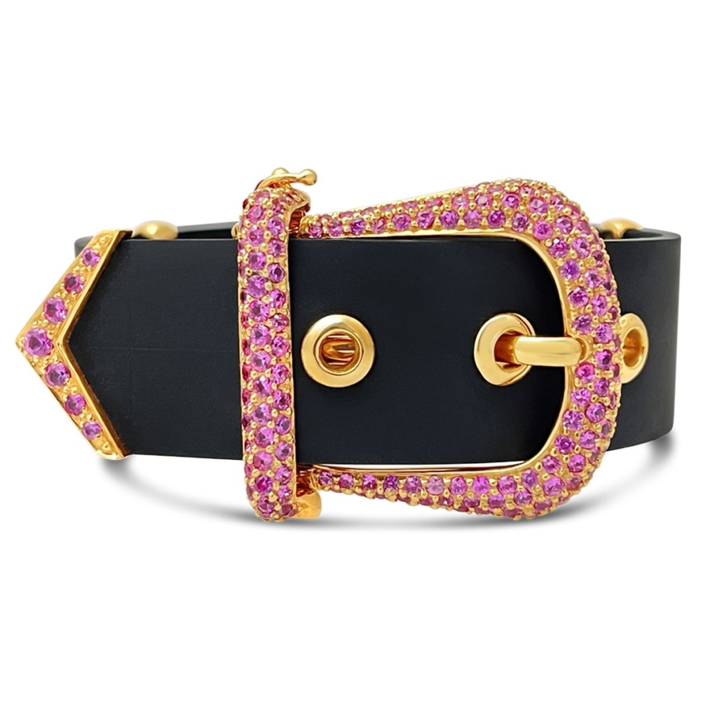 Buckle Up Bracelet with Pink Sapphires and Pink Gold 1956-53