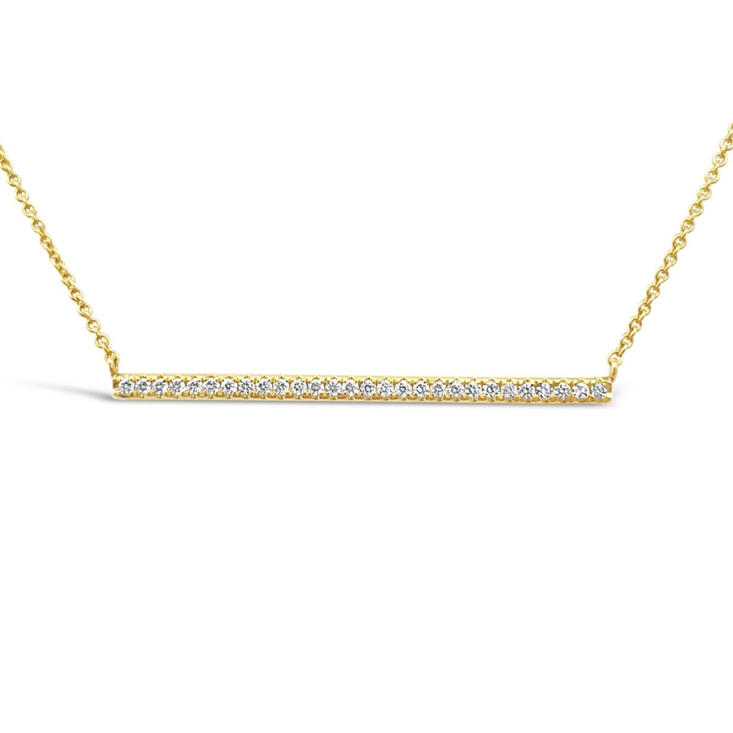 14k Yellow Gold Diamond Bar Necklace 2014-43