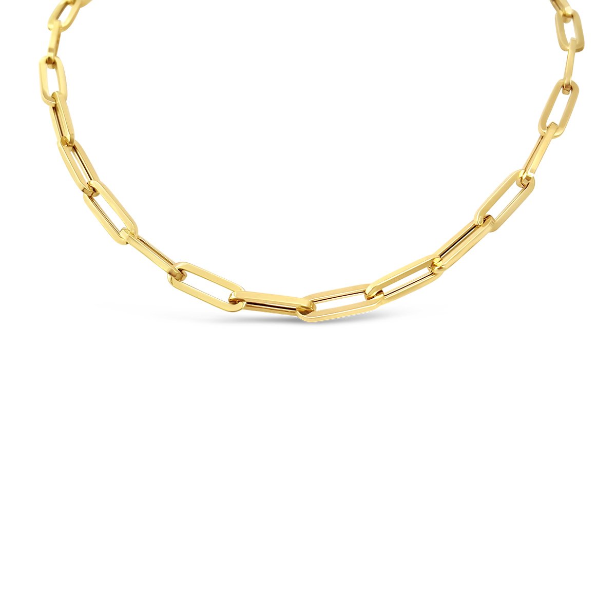 14k Gold Paperclip Necklace Medium Link Chain – Peach Lane