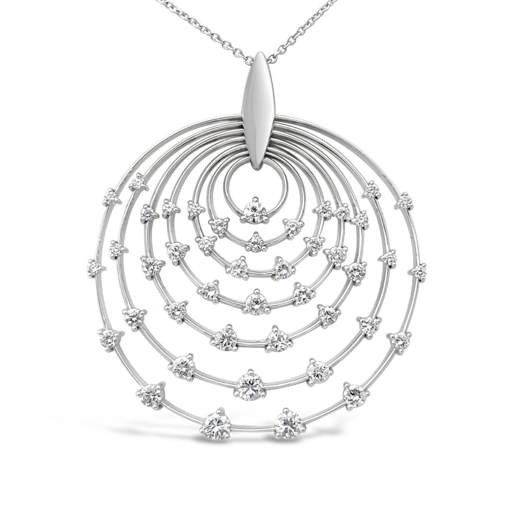 14k White Gold Solar Pendant 1669-32 6899