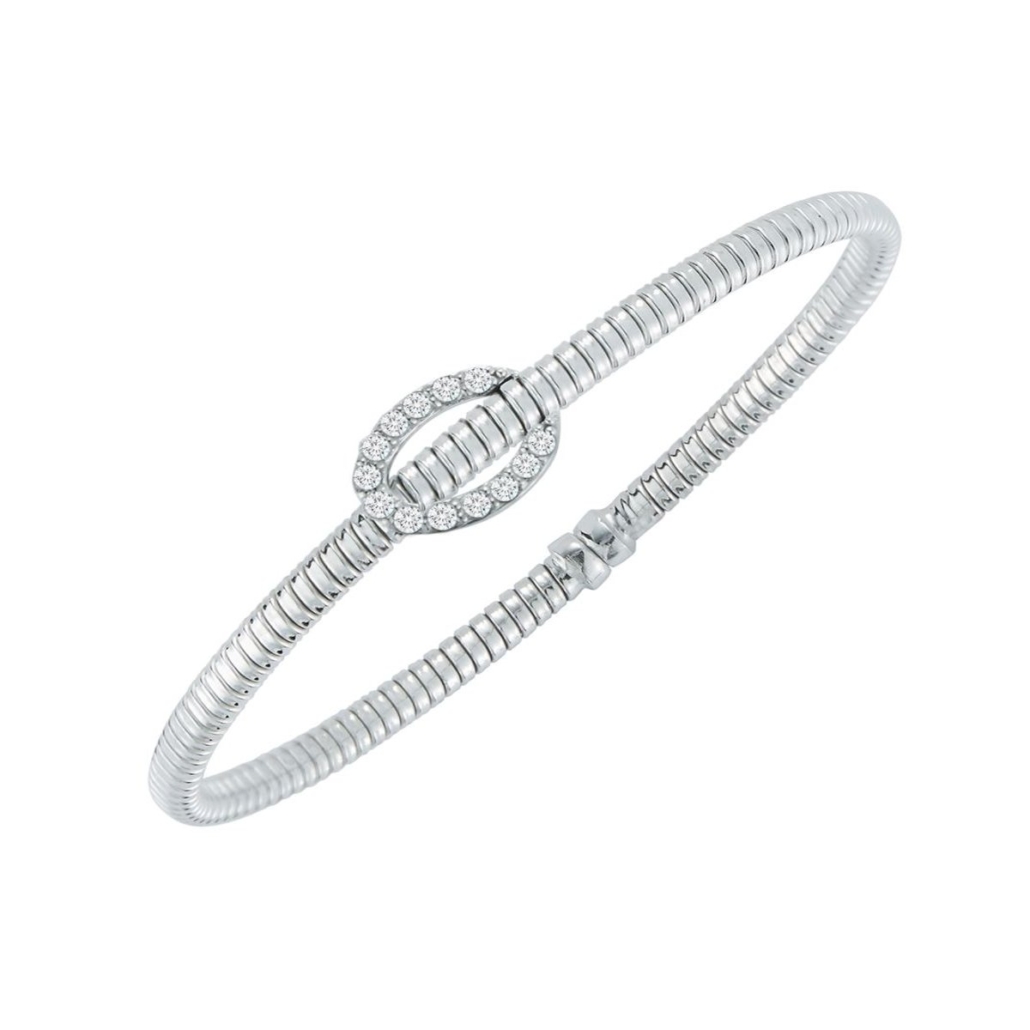 White Gold Diamond Buckle Bangle 1995-53